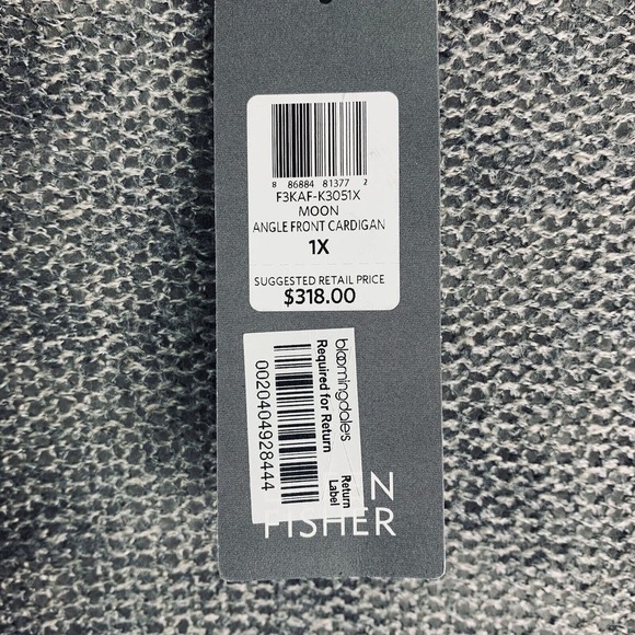 Eileen Fisher Moon Angle Cardigan Womens Size 1X Silver Linen Blend NWT $318 - Picture 6 of 13